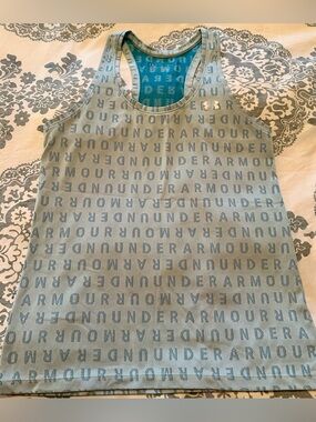 Under Armour Teal Logo-Print Tech Tank Women’s size M